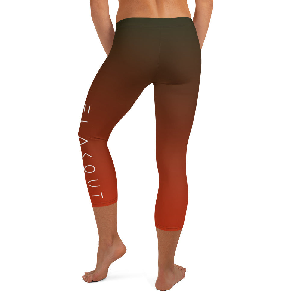 Sangria Noir Women's Capri Leggings - FLAKOUT