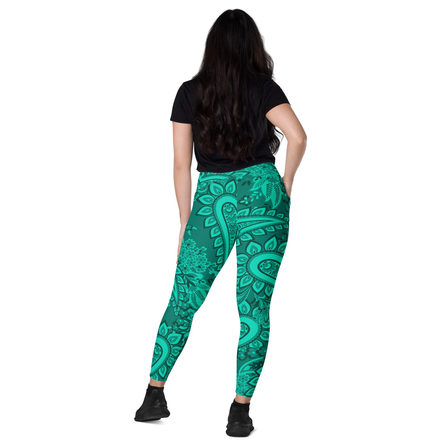 Infinite Quasar Women's Recycled Crossover Leggings With Pockets - FLAKOUT