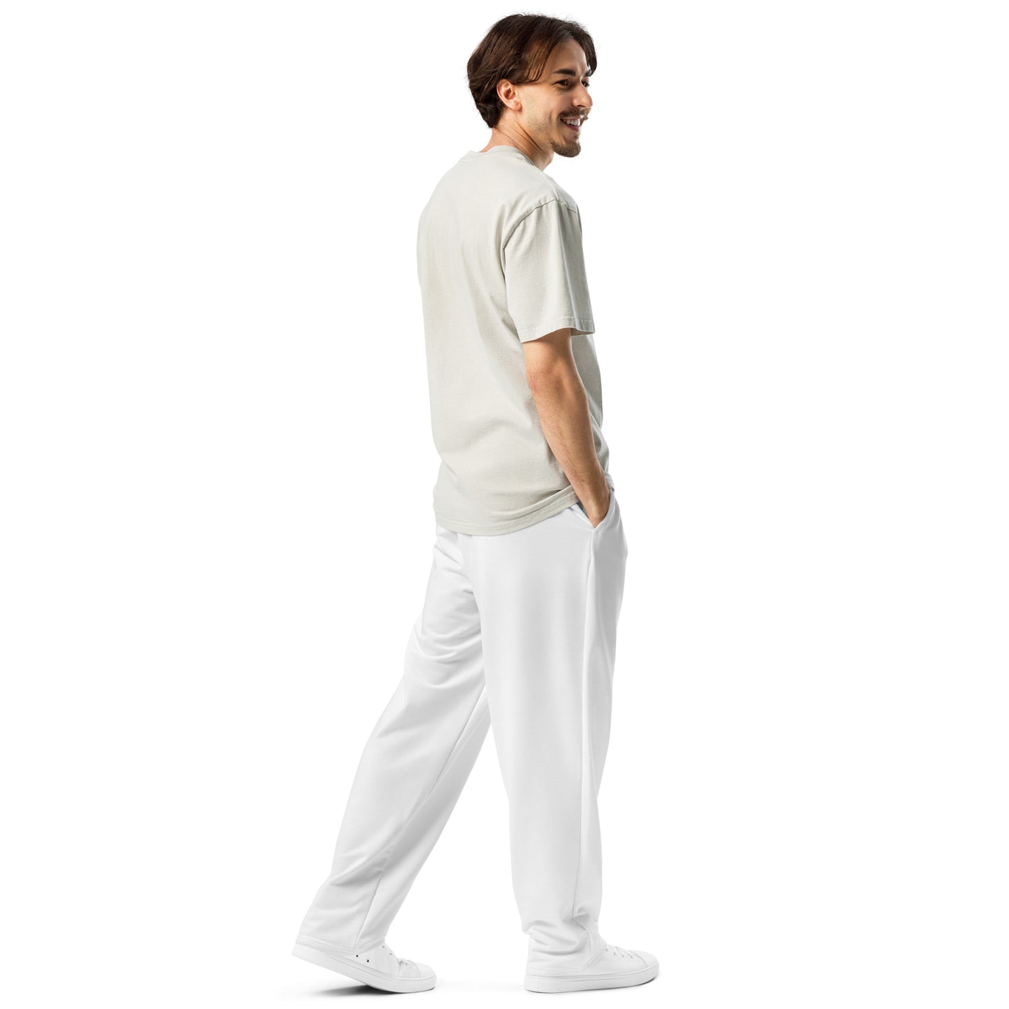 Unisex Wide-leg Recycled Joggers - White - FLAKOUT