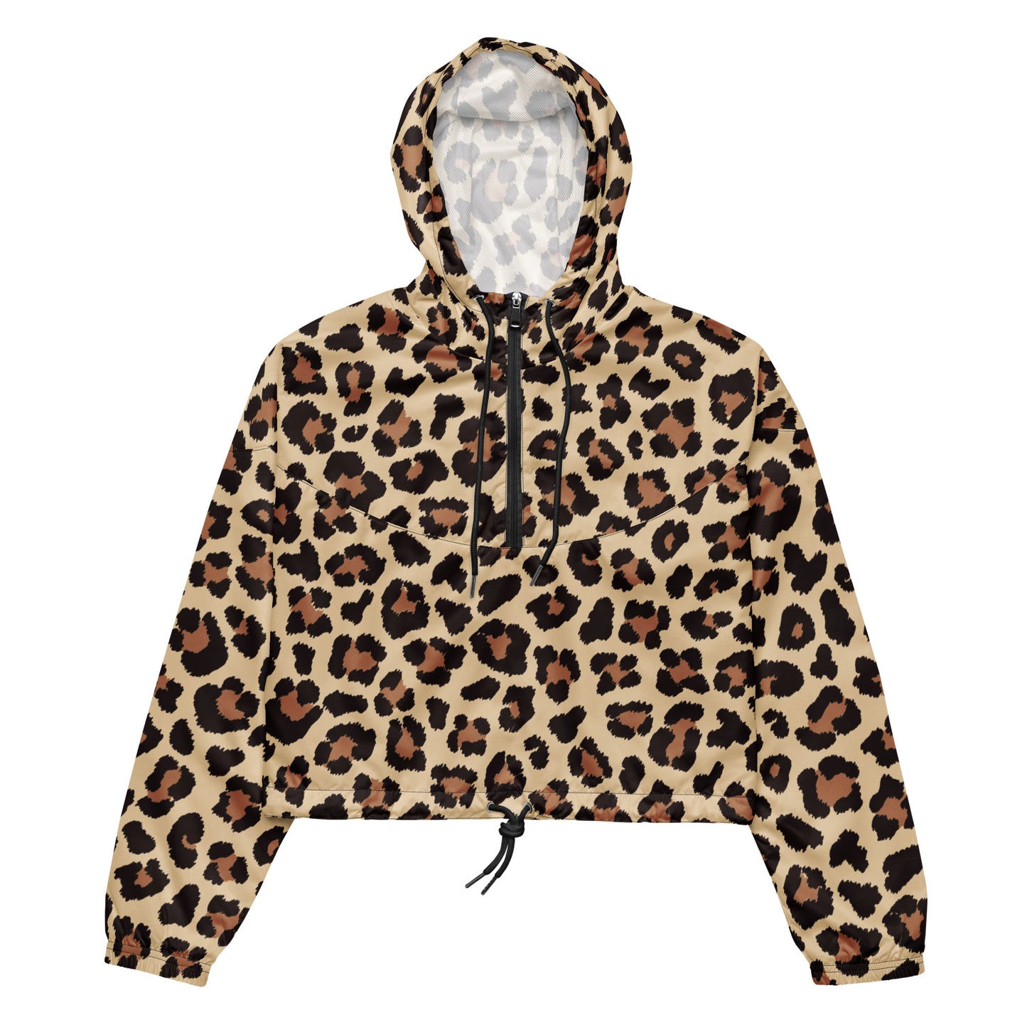 Leopar Chic Feline Women’s Cropped Windbreaker - FLAKOUT