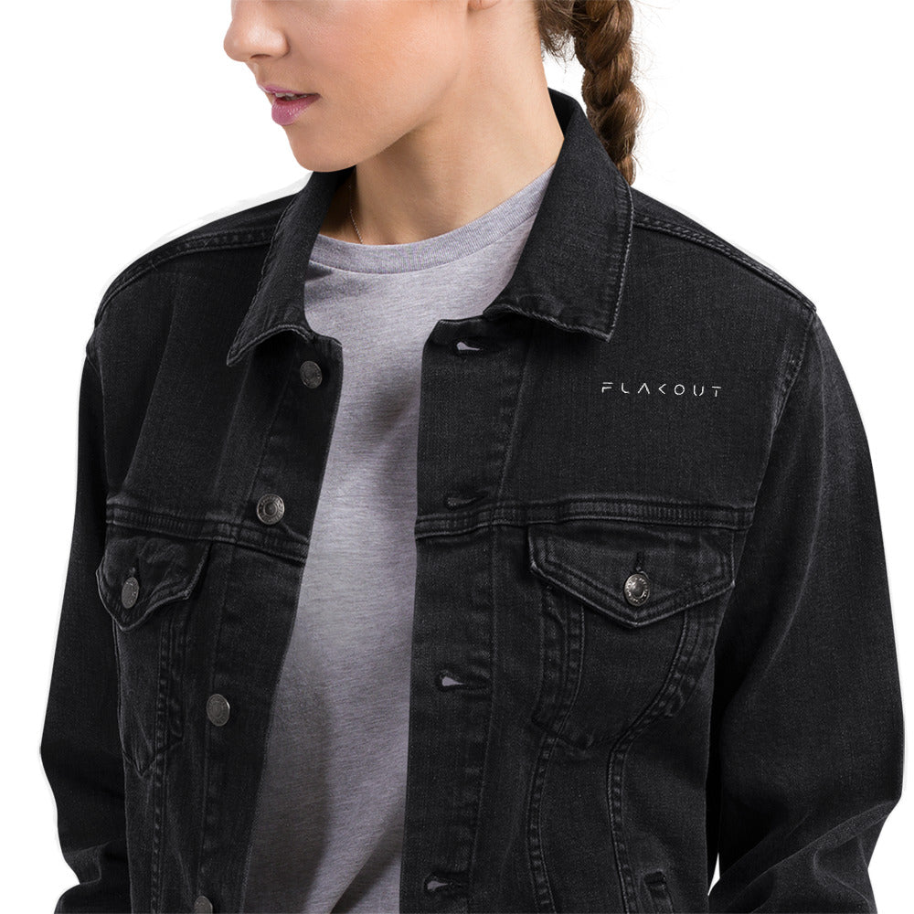 Unisex Denim Jacket Embroidered Logo - FLAKOUT