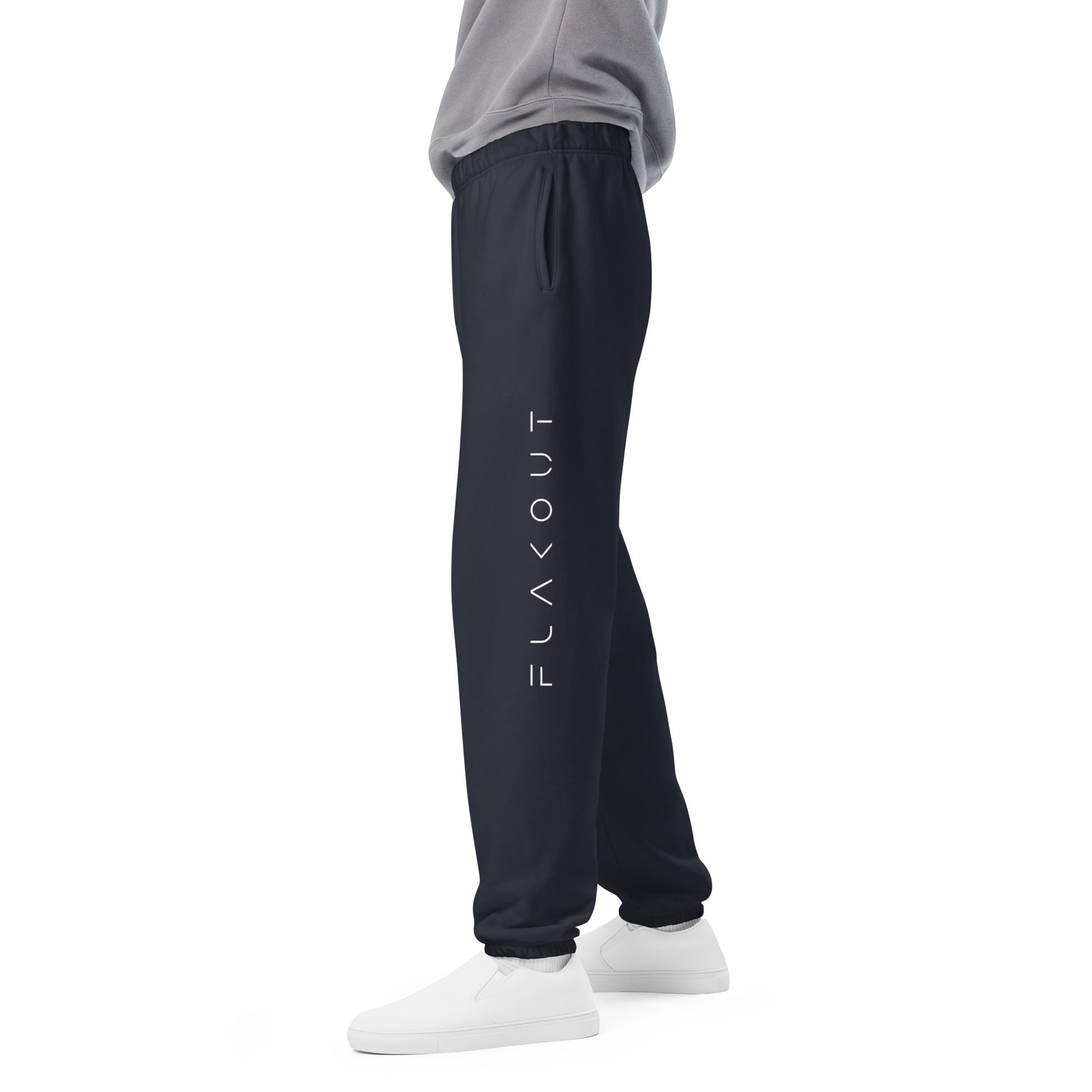 Plain Comfort Sweatpants Logo On Left Leg - FLAKOUT