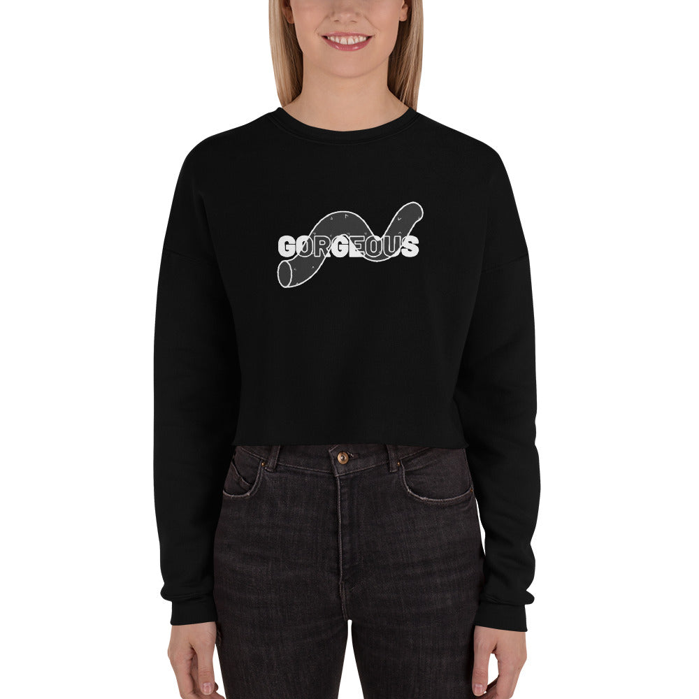 Gorgeous Opullent Allure Women's Crop Sweatshirt - Black - FLAKOUT