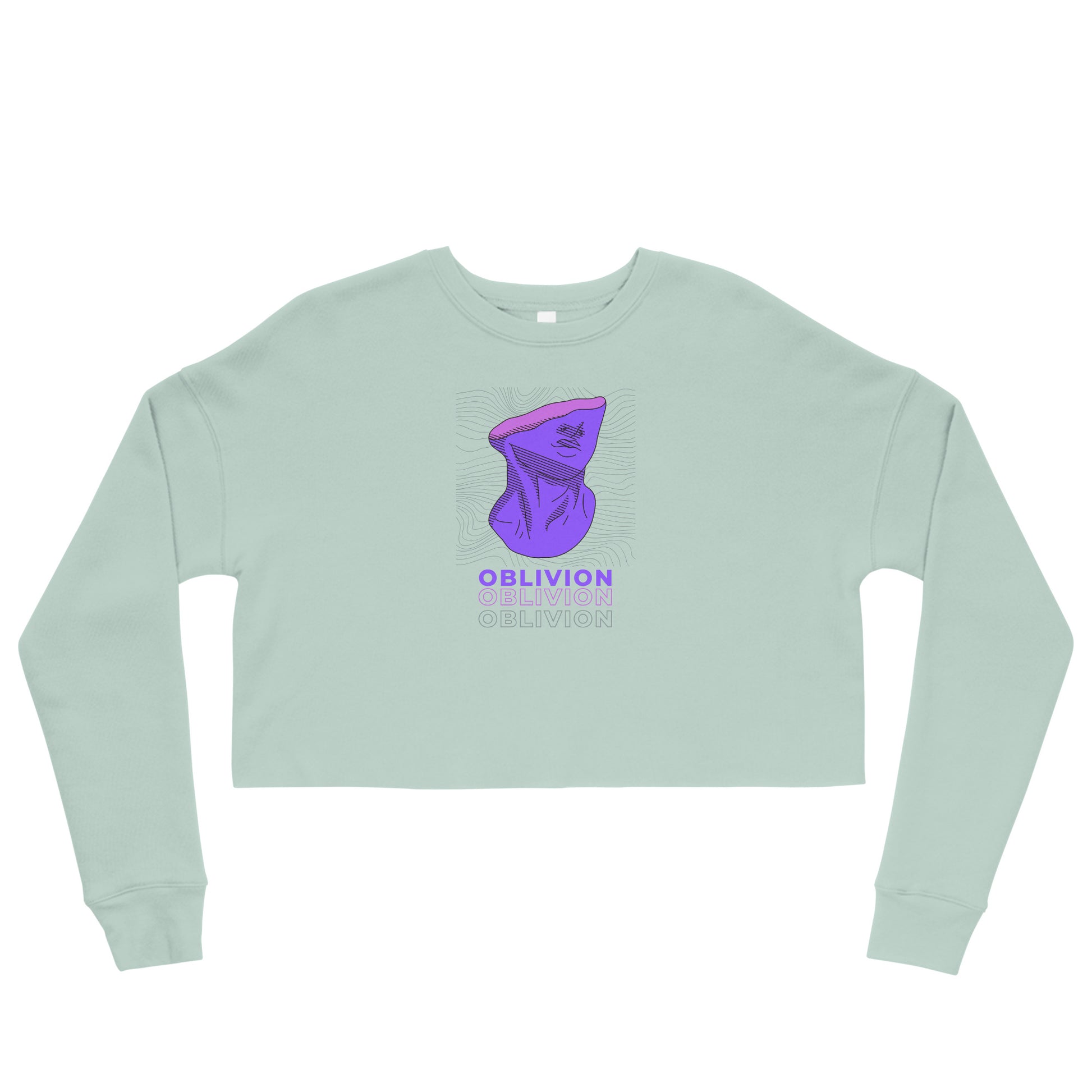 Violet Veil Of Oblivion Women's Crop Sweatshirt - Dusty Blue - FLAKOUT