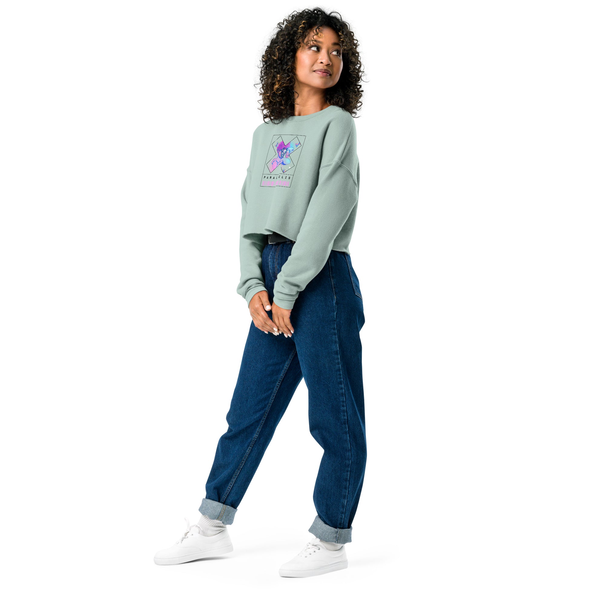 Parallelis Women's Crop Sweatshirt - FLAKOUT