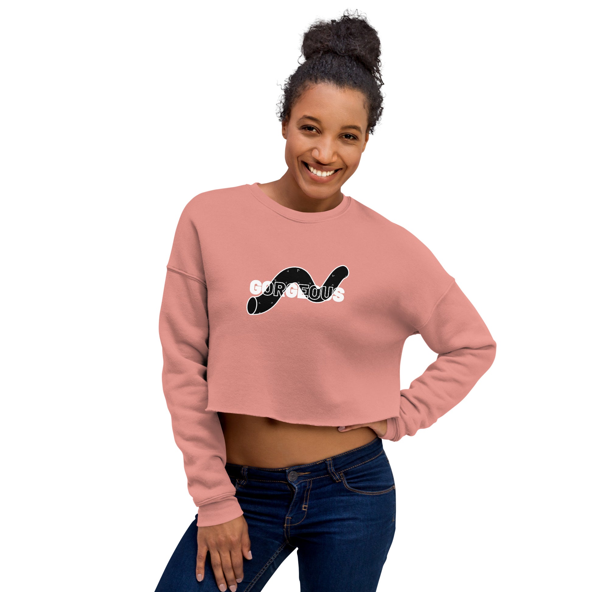 Gorgeous Opullent Allure Women's Crop Sweatshirt - Mauve - FLAKOUT