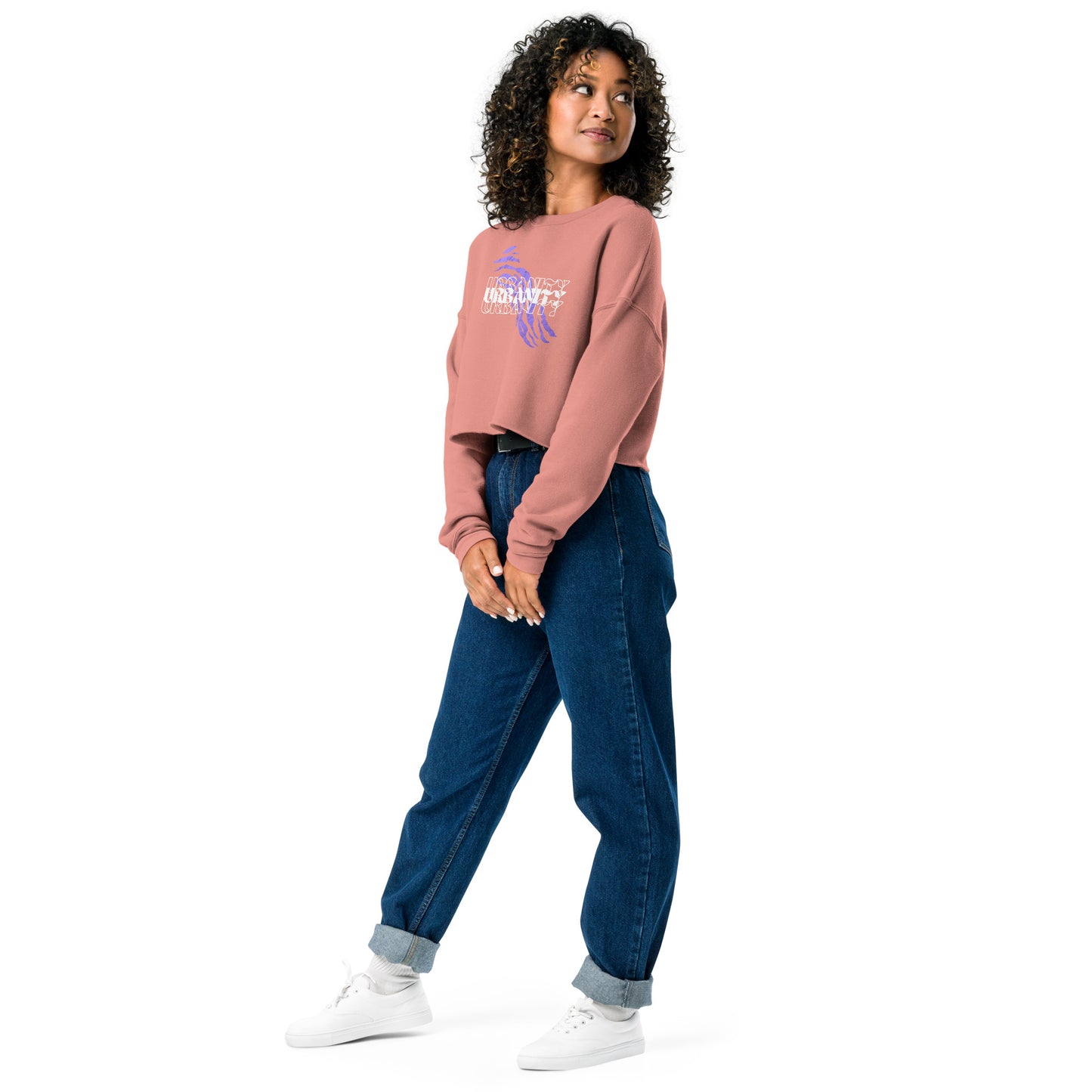 Streetwise Urbanity Women's Crop Sweatshirt - Mauve - FLAKOUT