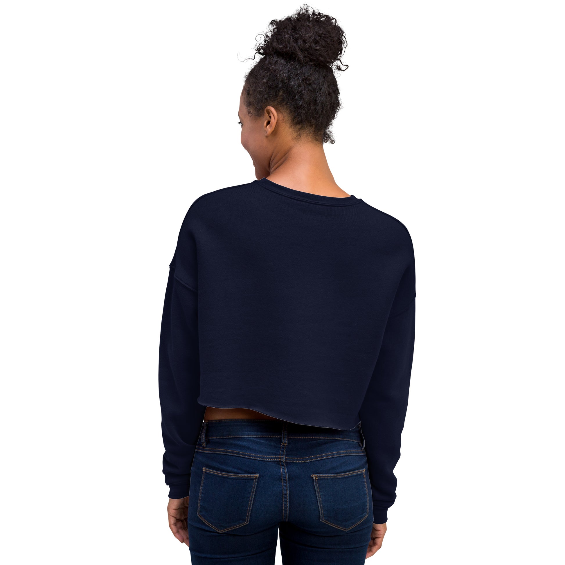 Divine Grace Blessed Women's Crop Sweatshirt - Navy - FLAKOUT