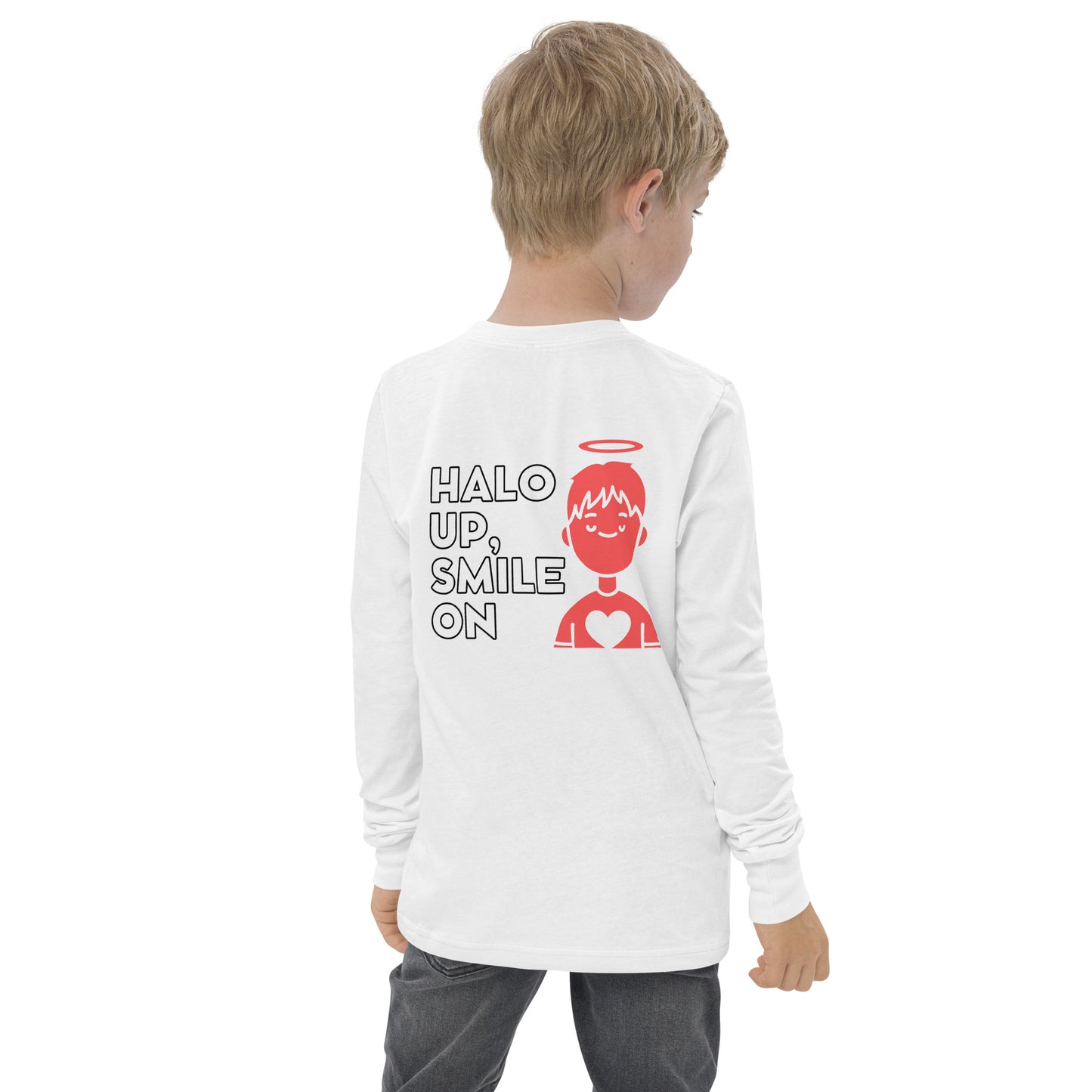 Halo Up, Smile On Unisex Kid's Long Sleeve Tee - FLAKOUT