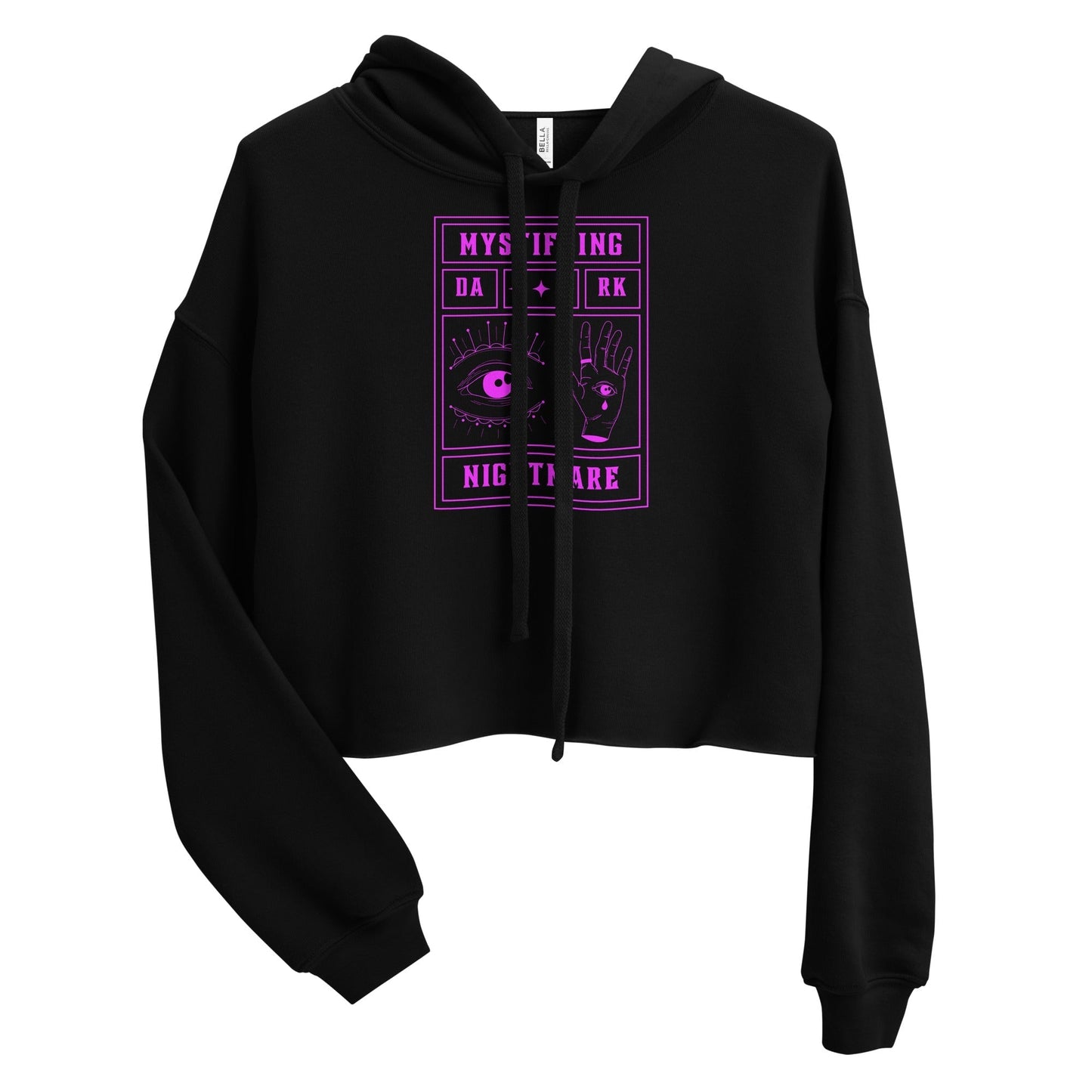 Mystifying Nightmare Shadowy Enigma Women's Crop Hoodie - FLAKOUT