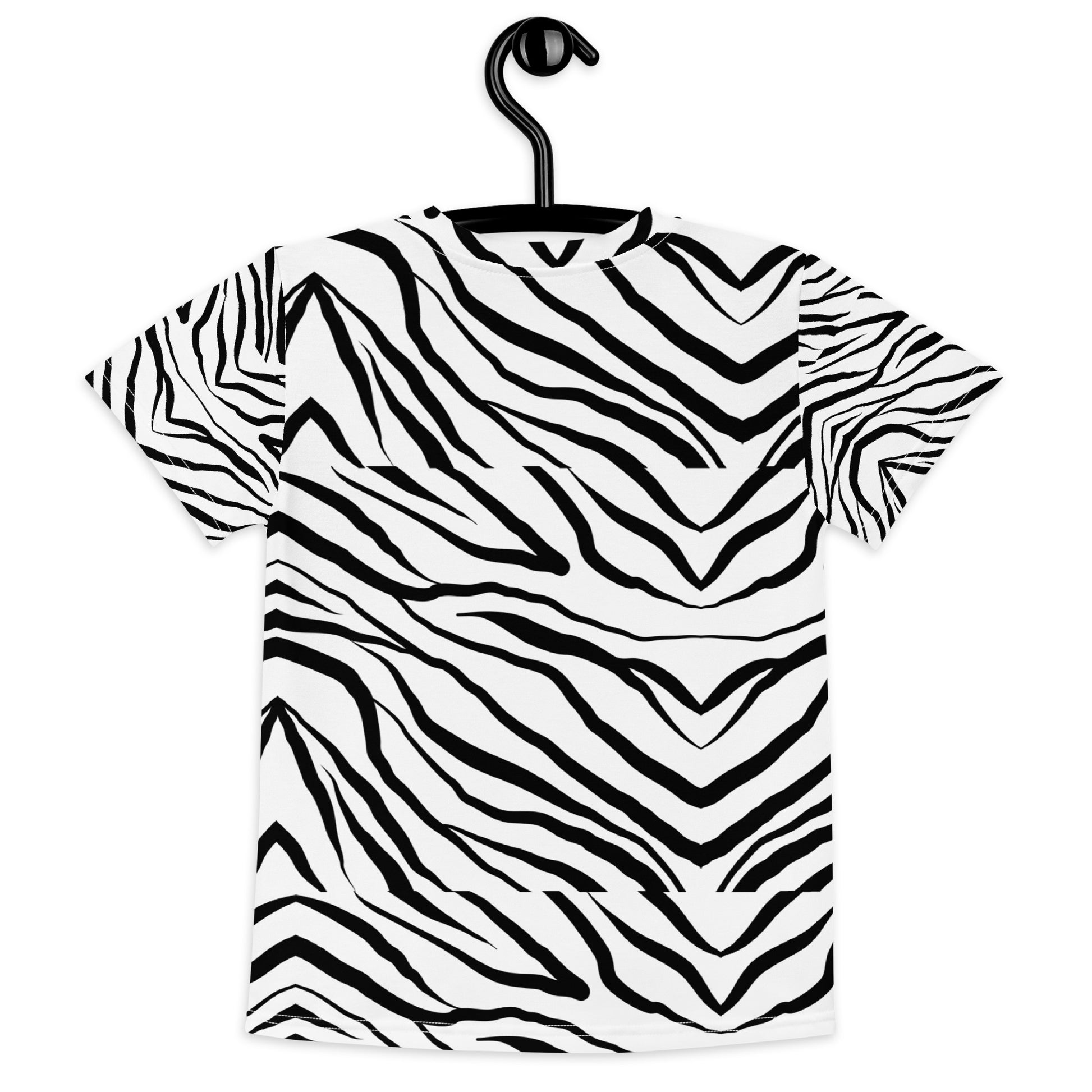 Striped Zebra Vibrance Kid's Crew Neck T-shirt - FLAKOUT