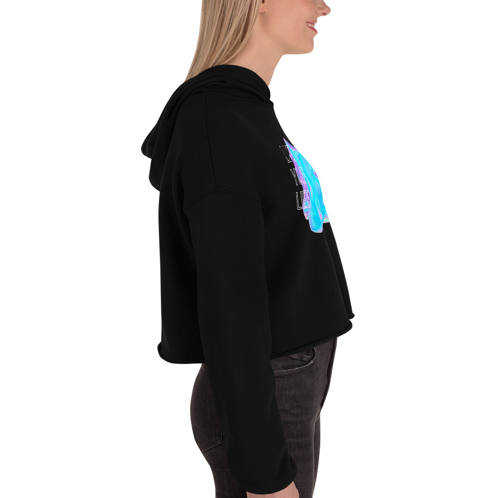 Vivid Existence Live Your Life Women's Crop Hoodie - FLAKOUT