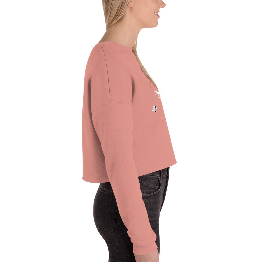 Astronaut Women's Crop Sweatshirt - Mauve - FLAKOUT